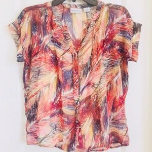 Liz Claiborne sheer button down shirt with detach inner slip size XS petite